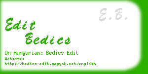 edit bedics business card